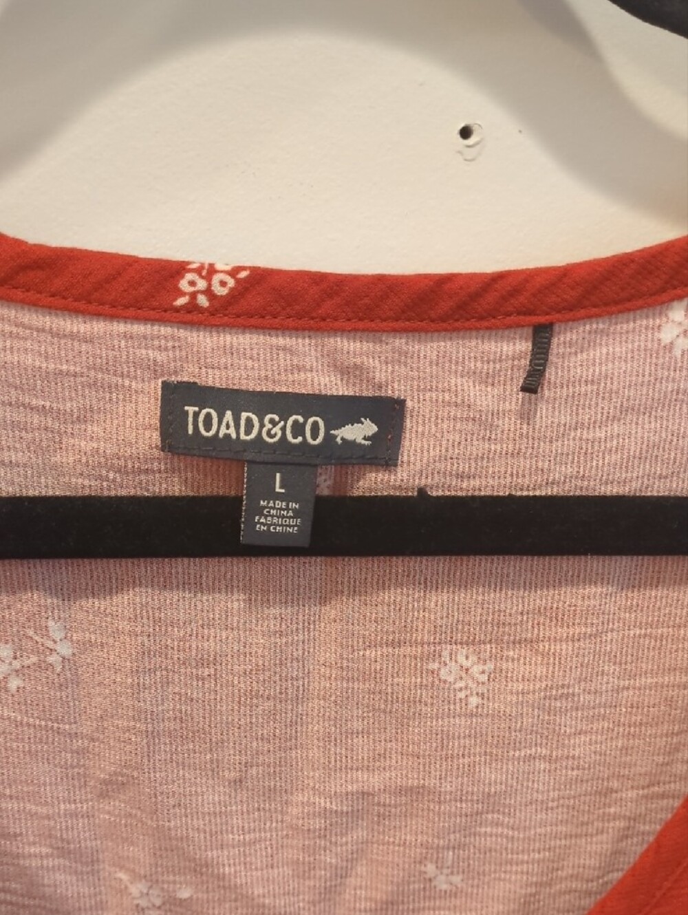 Granola Boho Beach Coastal Toad&Co Red Orange White Floral Mini Dress Size Large - Picture 3 of 9